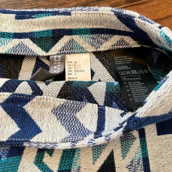 H&M Divided Blue Boho Woven Skirt Size 2 - Picture 5 of 5